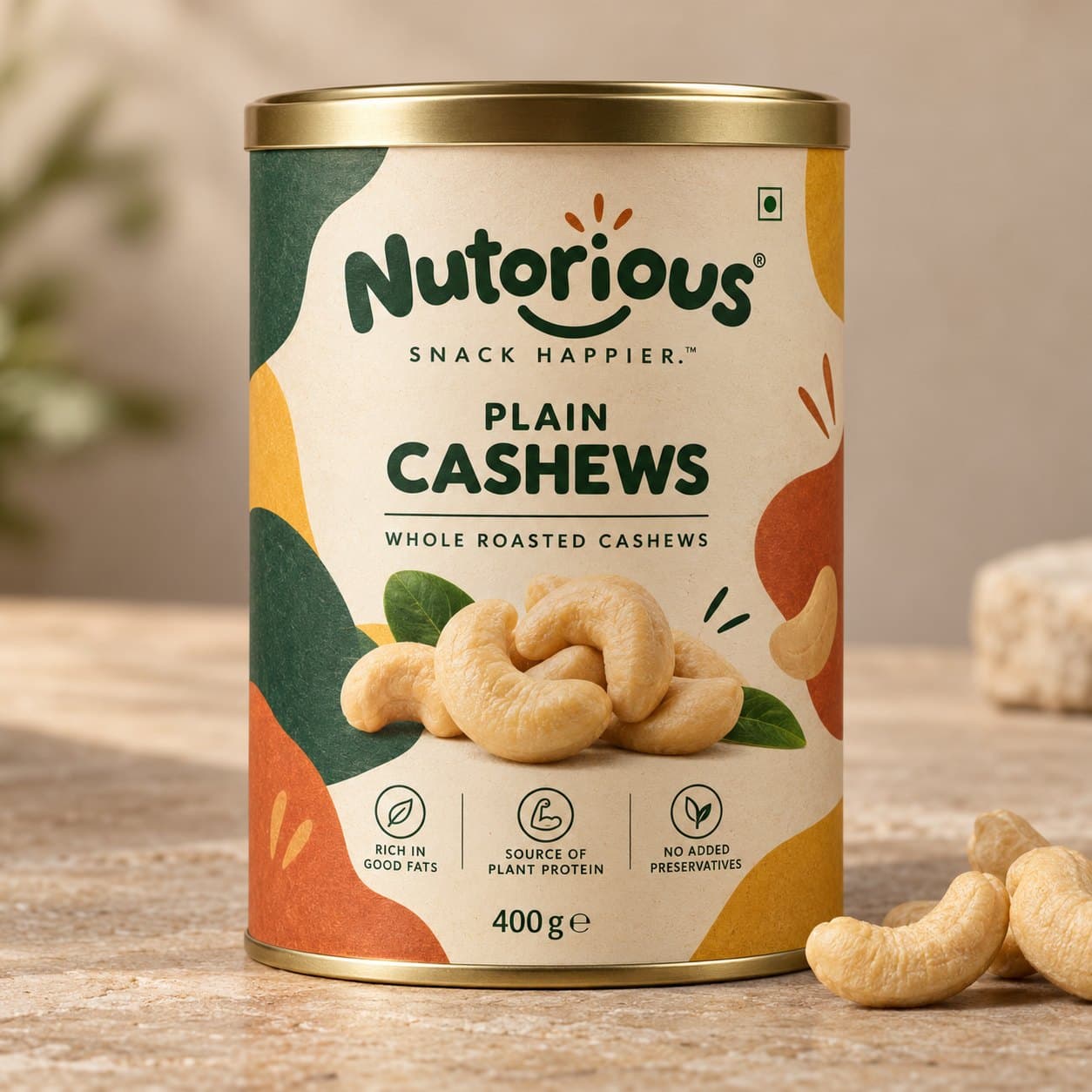 A Nutorious Plain Cashews 400 g tin